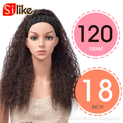 Silike 18 inchPuff Afro Kinky Curly Ponytail 120g/Pack Wrap Synthetic clip in Ponytail Hair Extensions Free Sample Hair Bundles